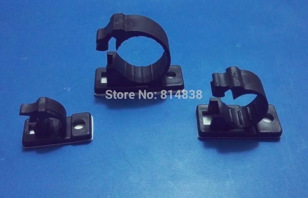 Wkooa 7.5 mm Dia. Wire Cable Clips Clamps Black Adhesive Backed Nylon