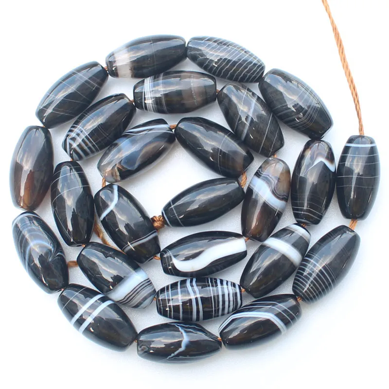 

Black stripe ag 6-30mm Oval beads 15inch per strand , For DIY Jewelry Making, pendant,necklace