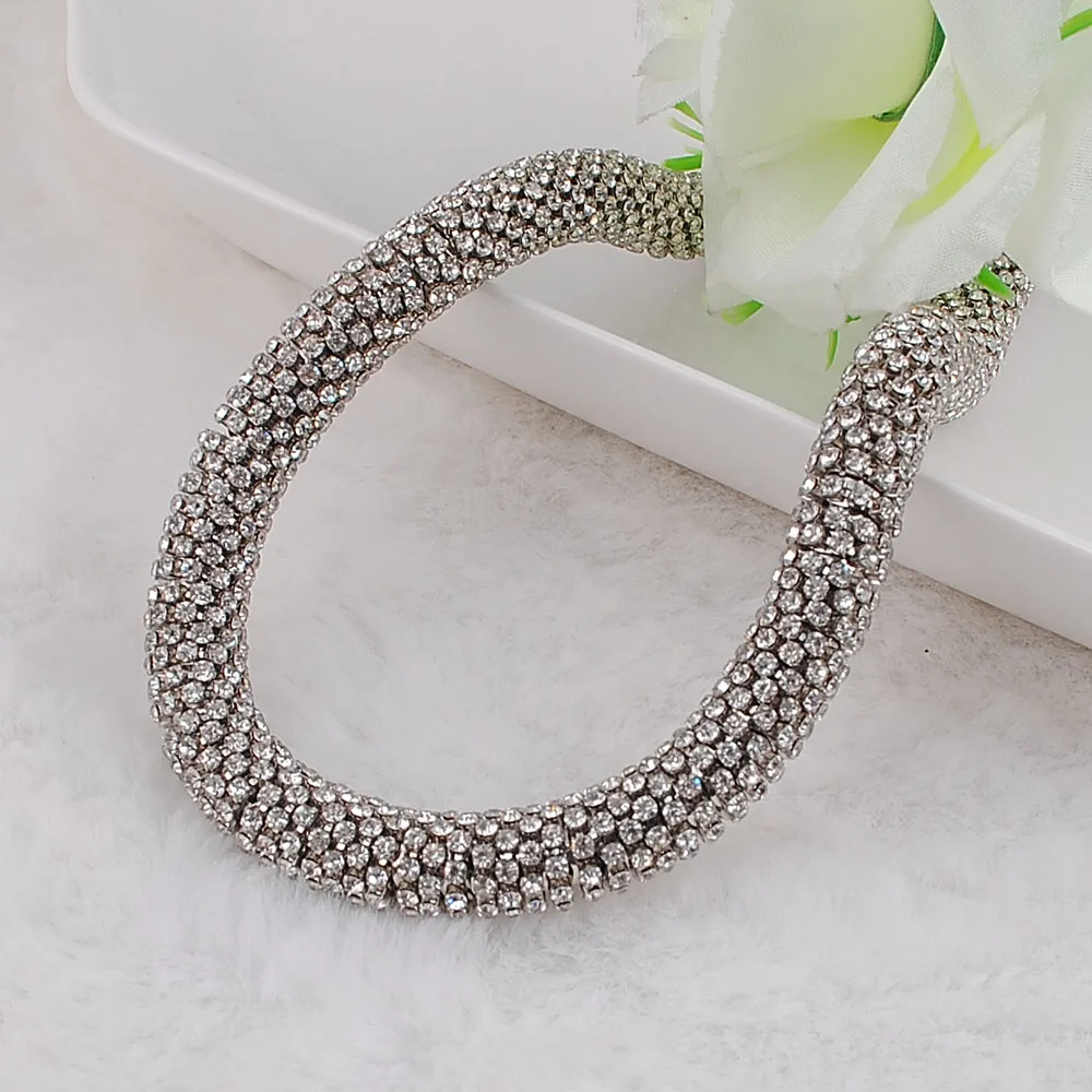 TOP Creative Women Fashion Necklace Rhinestone Statement Twining Necklace For Women Party Wedding