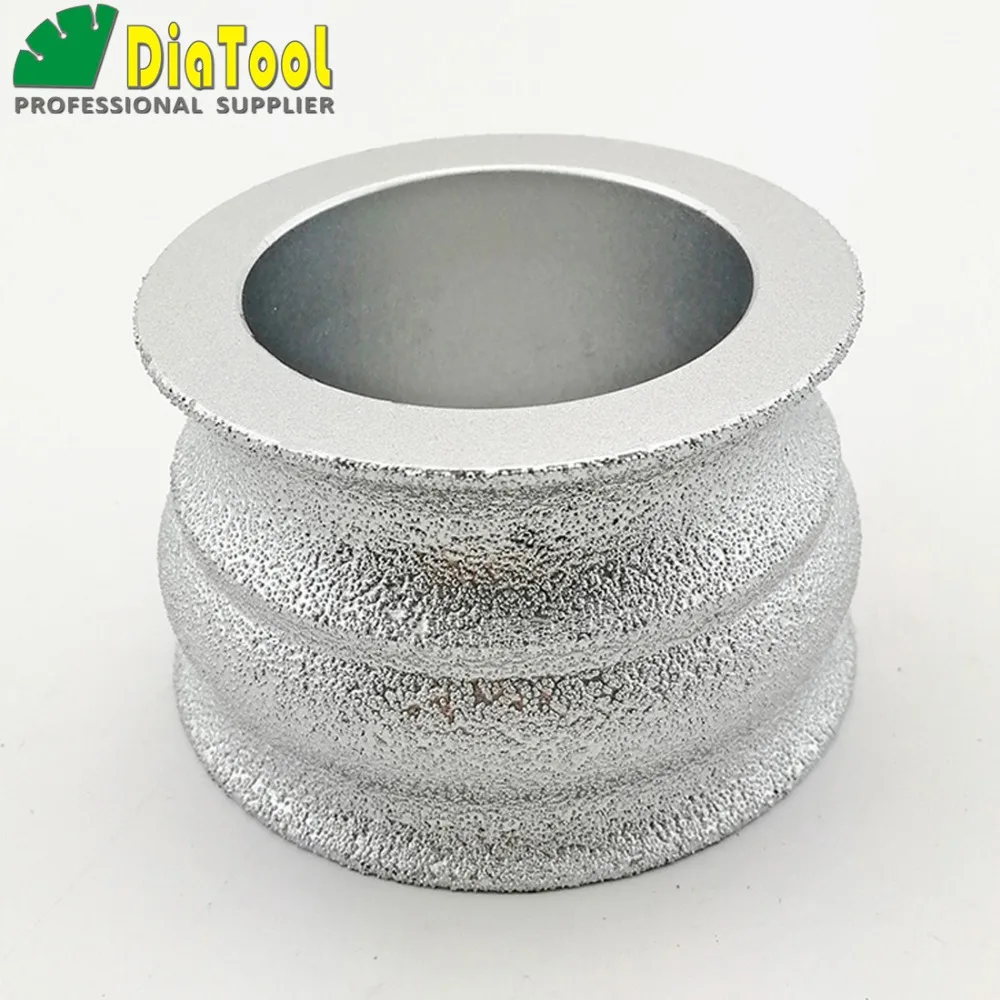 Diatool 75 Mm X 45 Mm Kekosongan Brazed Berlian Grinding Roda untuk Granit Marmer dan Kuarsa Tangan Profil Roda untuk sudut Grinder