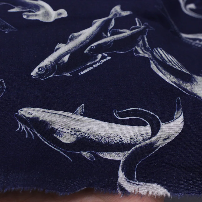 Picture 5: CMCYILING Printed Cotton Fabric Patchwork Fish Cloth For Sewing Handmade DIY Quilting Textile Doll  Material 50x145cm