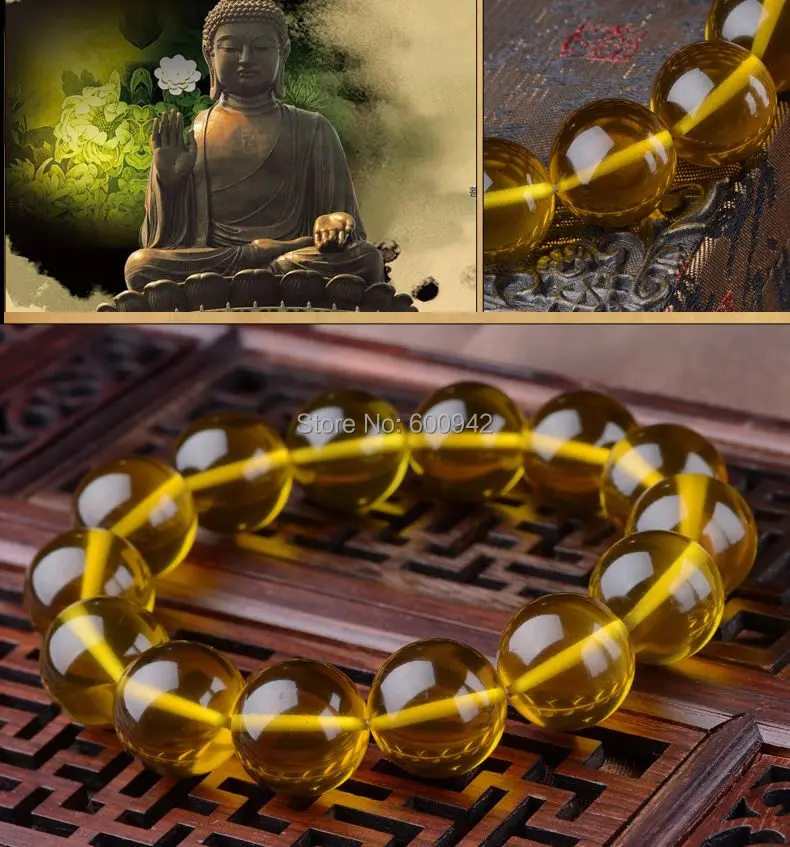 16mm golden amber Bangle burnish bead Mala bracelet Apotropaion talisman