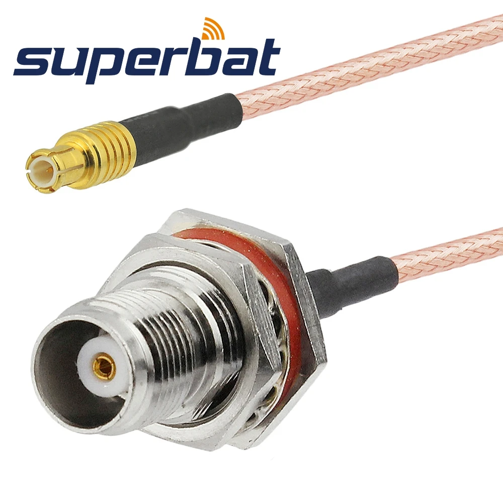 Superbat MCX Male Straight to TNC Female Bulkhead with O-ring Straight Pigtail Cable RG316 15cm for Wireless