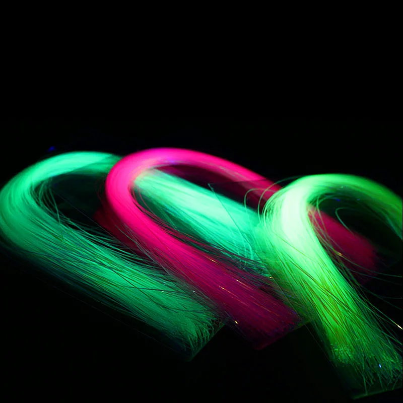 Hot 6packs/set UV fluo Flashabou Tinsel twist type or flat type UV hue tinsels synthetic tying material for steelhead streamers