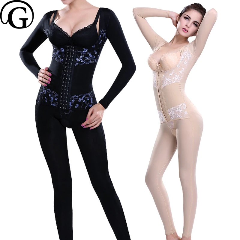 Prayger Women Recovery Shapers Surgey Bodysuits Corset Long Sleeves Compresssion Slimming Waist Trainer Thigh Trimmer Underwear