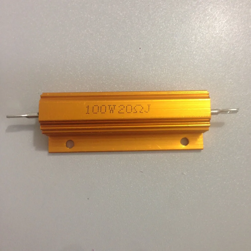 ติดตั้งแชสซี100วัตต์20 Ohm อลูมิเนียมเคสตัวต้านทานแบบลวดพันสีเหลืองหรือสีเขียวแบบสุ่ม