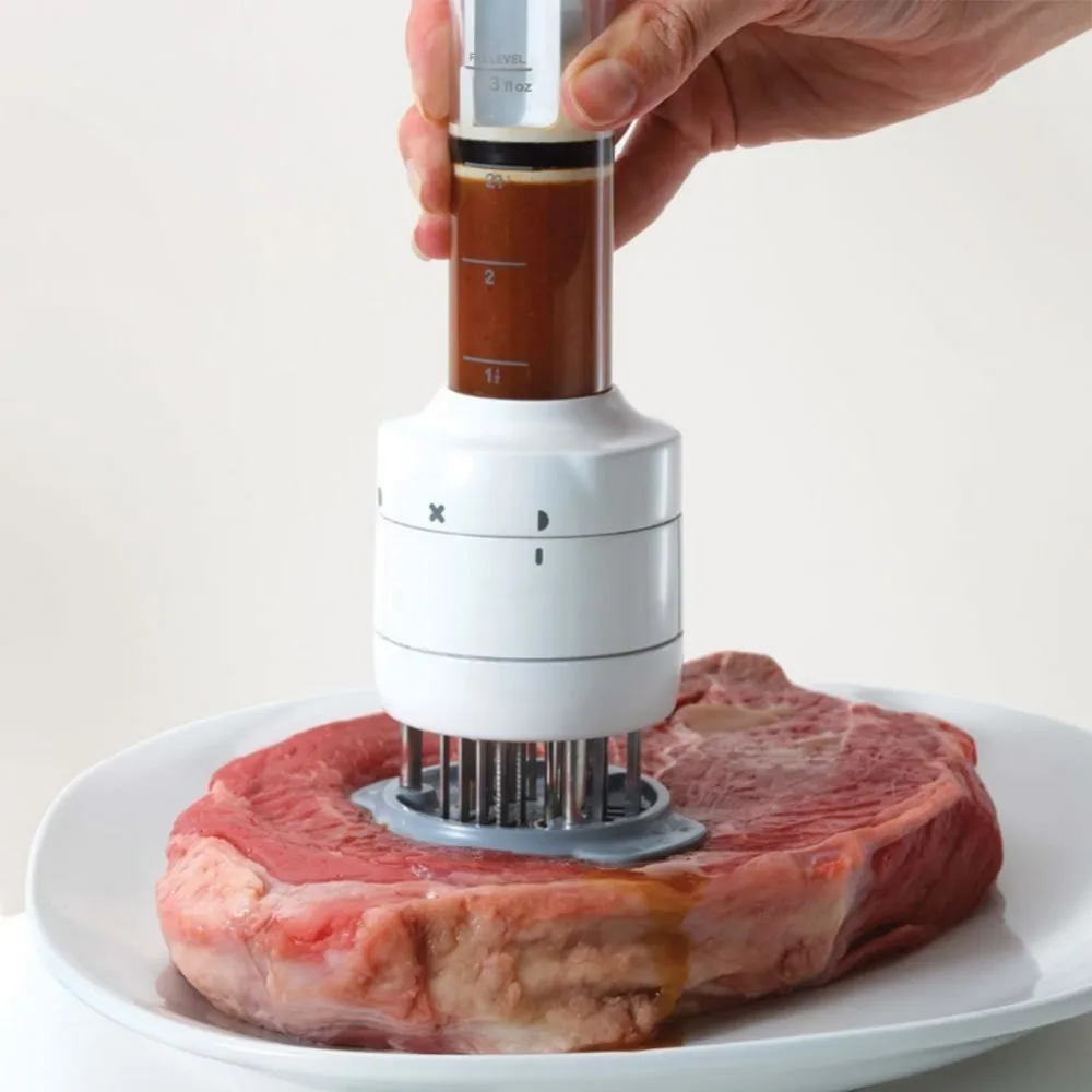 Meat Tenderizer Needle - Kitchen Tools 2 in 1 Meat Injector, Sauces Injector, Flavor Syringe with Ultra Sharp Blades