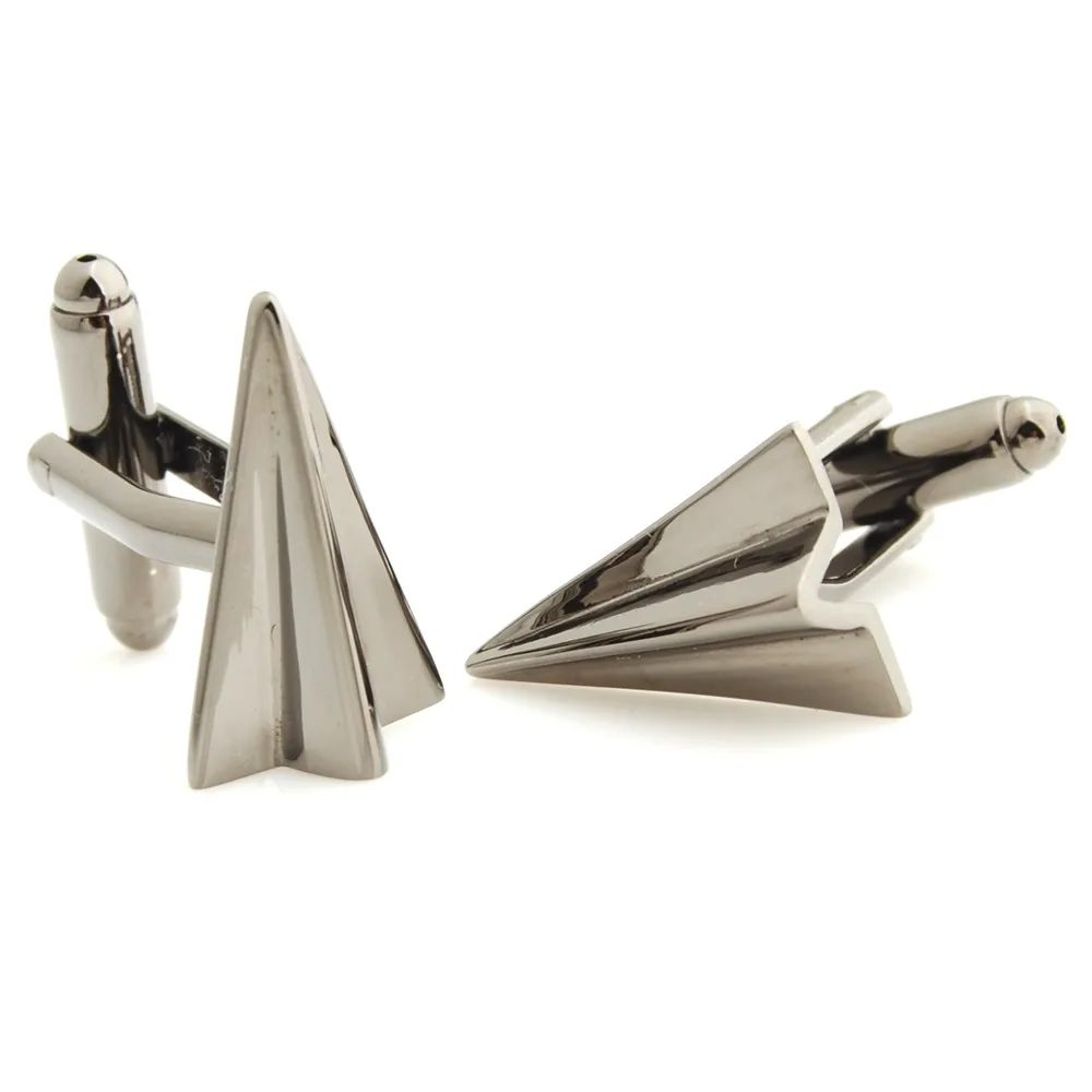 YH-2037 Novelty Paper Plane,Drill Tool,Fishing Hook,Garden Trowel Cufflinks for Men