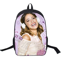 Bolso escolar con estampado de Violetta para niñas, mochila femenina con dibujos animados en 3D