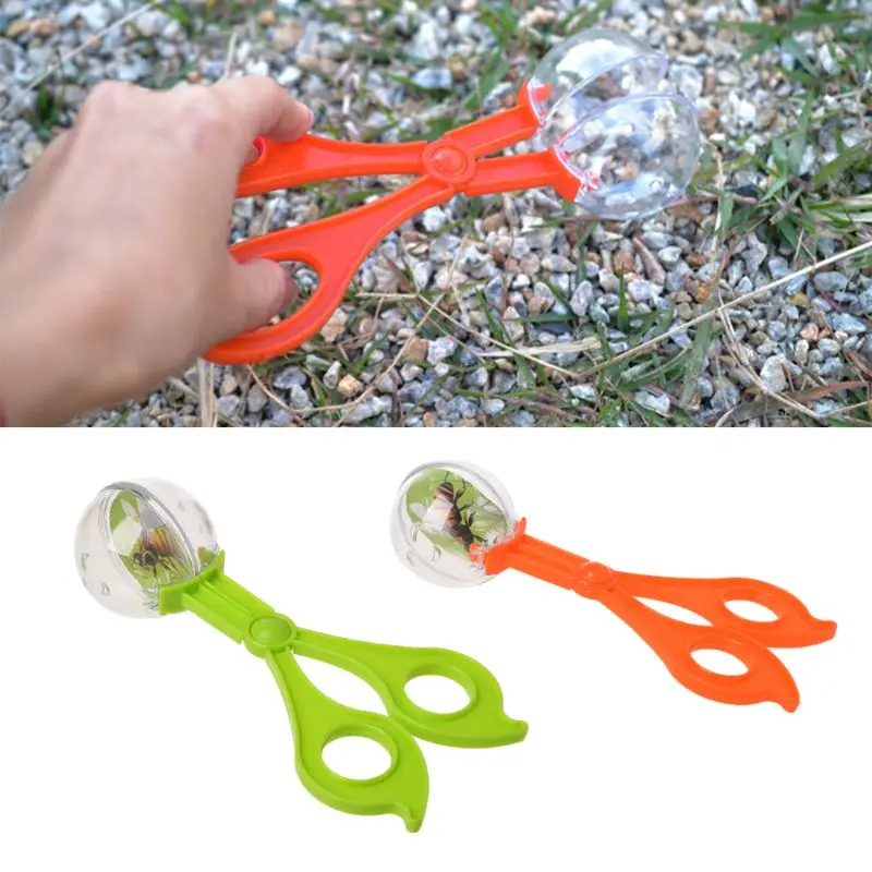 Plastic Bug Insect Catcher Scissors Tongs Tweezers For Kids Children Toy Handy F5H6