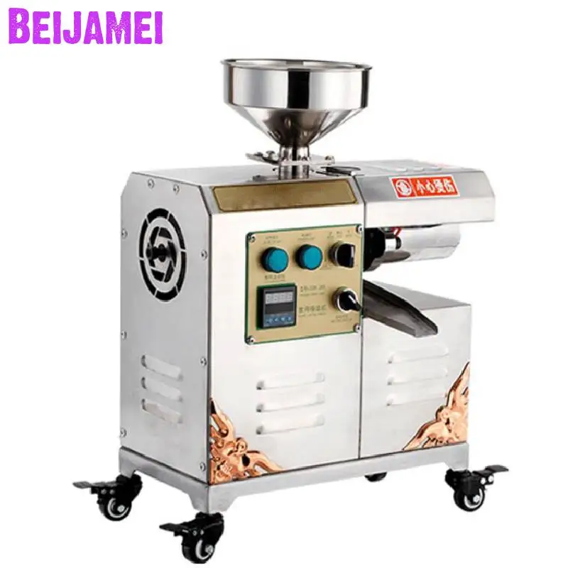 BEIJAMEI Electric Cold Hot Press Oil machine Stainless Steel Commercial Oil Press Extraction Oil Expeller Machine