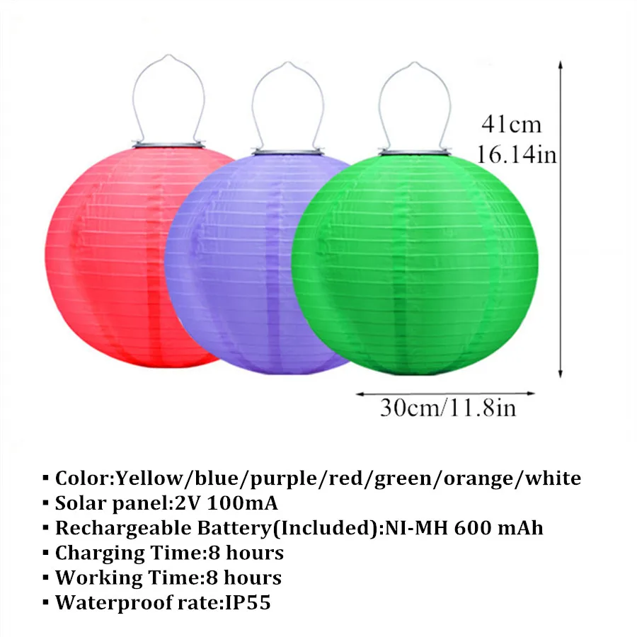 Garden Lantern Solar LED Light Outdoor Wedding Decor Solar Lamp Festival Hanging Chinese Lantern Garden Decoration For Christmas