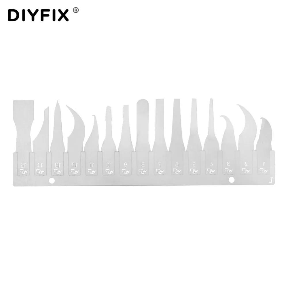 Ремонтные тонкие ножи DIYFIX с чипом интегральной схемы, 15 шт., лезвия для снятия ЦПУ для процессоров iPhone, инструменты для ремонта материнской платы NAND Flash (без ручки)