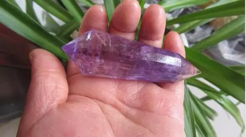 12 Sided Vogel Inspired Purple Amethyst Double Terminated Crystal Wand 82.1g