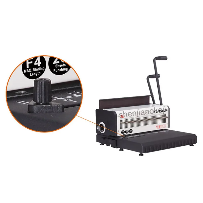 A4 paper manual Wire Binding Machine TD-2500R (Round ) iron ring binding machine desk calendar punch machine 300 sheets binding