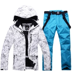 Men Snow Ski Sets Jacket Waterproof Windproof  Breathable Ski Jacket Climbing Mountain Outdoor Ski Suits Snowboarding Clothes