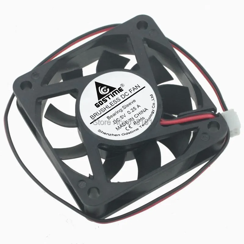 

50PCS Gdstime Quiet 60mm PC CPU Cooling Fan 5V 2Pin 6015 6cm Computer Case Cooler 60x60x15mm