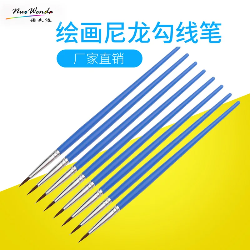 100Pc Artists Paint Brush Set Wood Handle  Miniature Detail Soft Acrylic Watercolor Brush Oil Drawing Round Pointed Tip