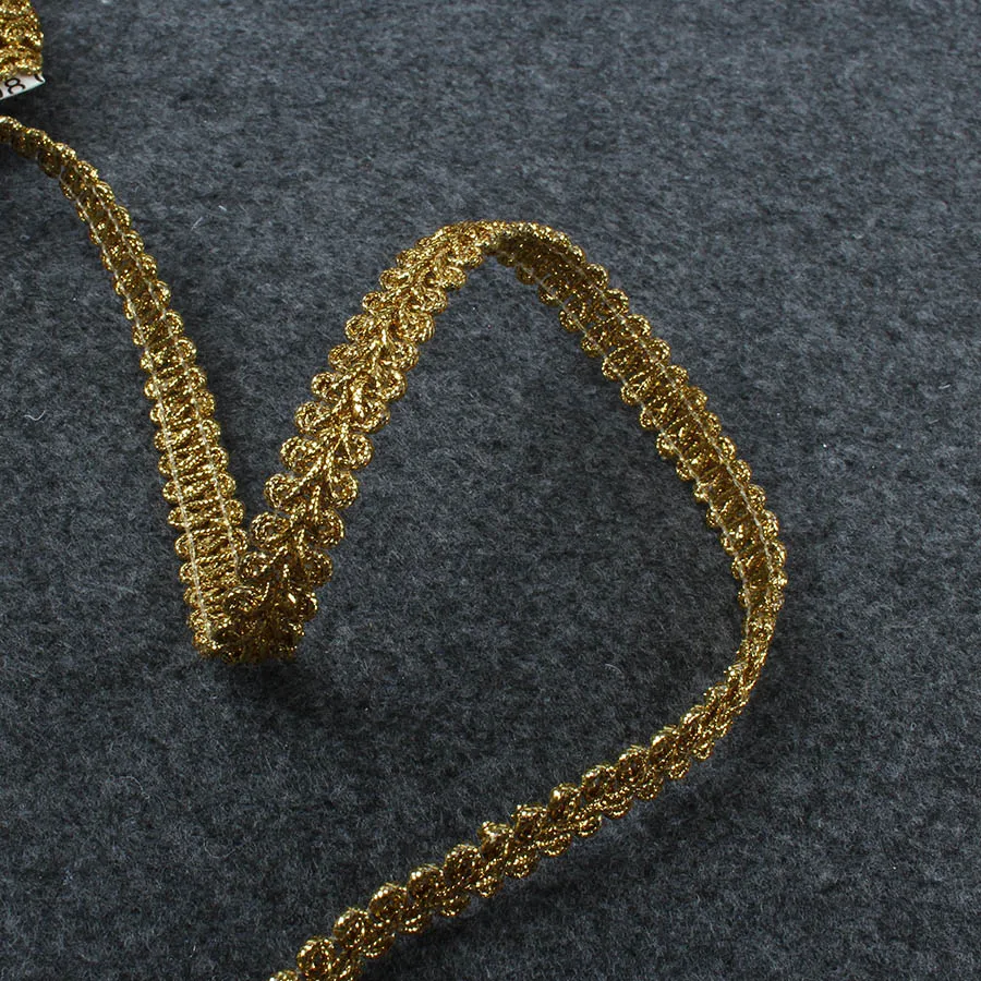 5 Yards/lot Gold Silver Polyester Curve Lace Ribbon Trims For Wedding Centipede Braided Sewing Garment Handmade Materials