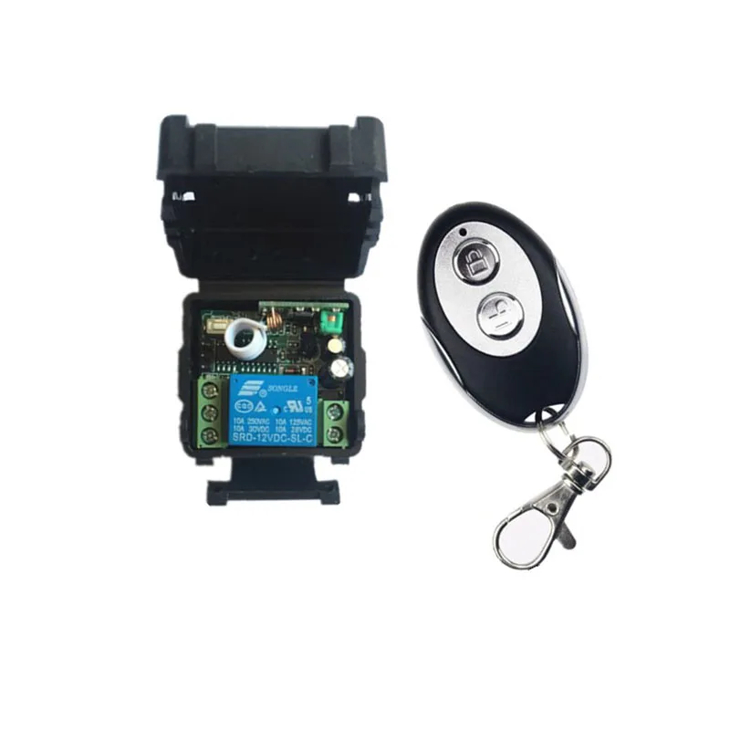 DC12V 1CH 10A Receiver + ellipse shape Transmitter RF Wireless Remote Switch Momenrary Toggle Latched Adjustable