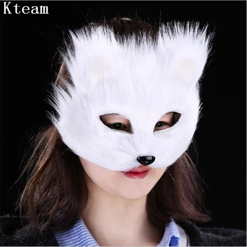 Hot New Lovely Fox Shape Half Face Mask Christmas Carnival Party Cosplay Fox Face Mask Halloween Party Costume Props