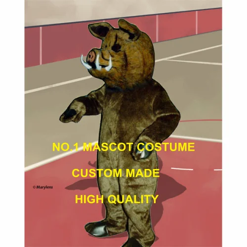 

Professiona Custom Fur Wild Boar Mascot Costume Adult Pig Hog Theme Mascotte Anime Cosply Costumes Fancy Dress for sports 1996