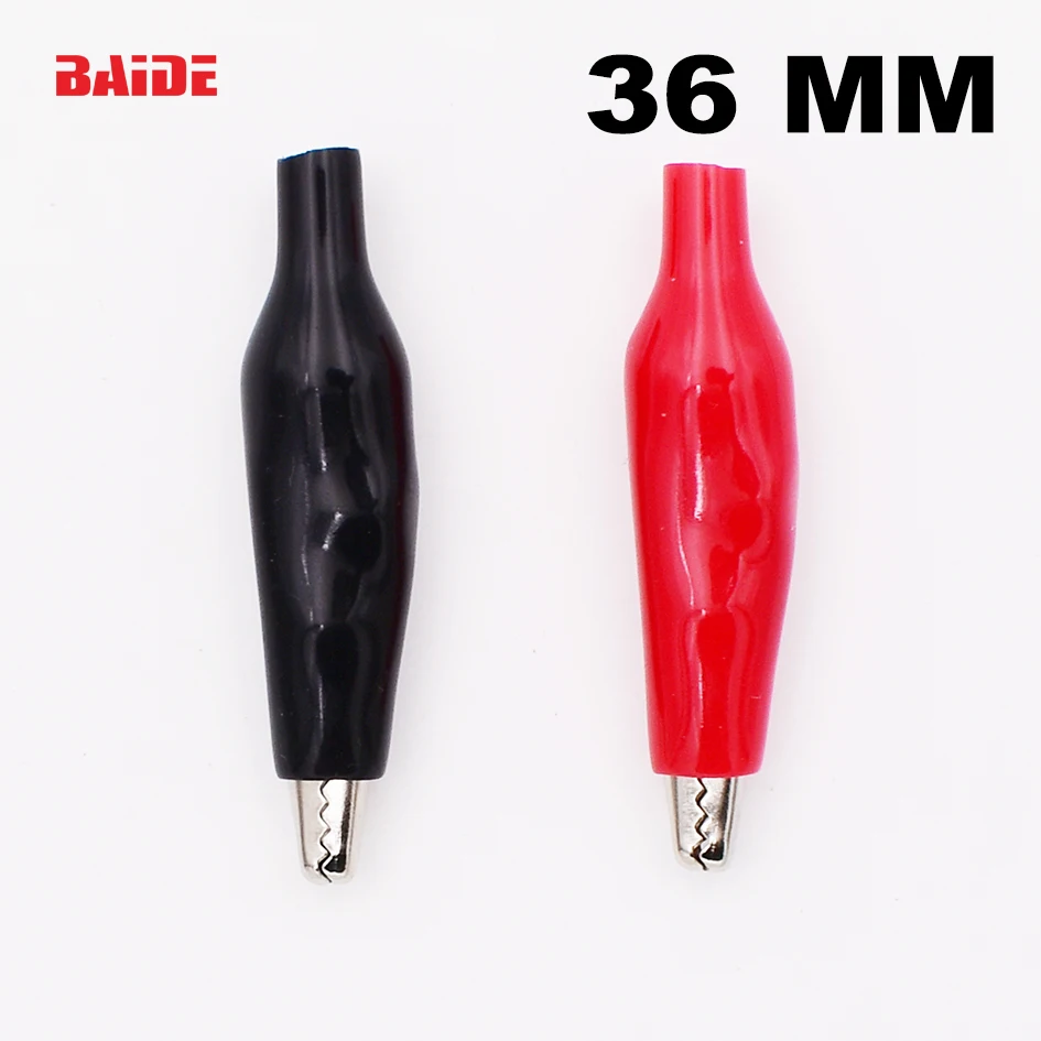 

Metal Alligator Clip crocodile electrical Clamp FOR Testing Probe Meter 36MM Black and red Plastic Boot 1000pcs