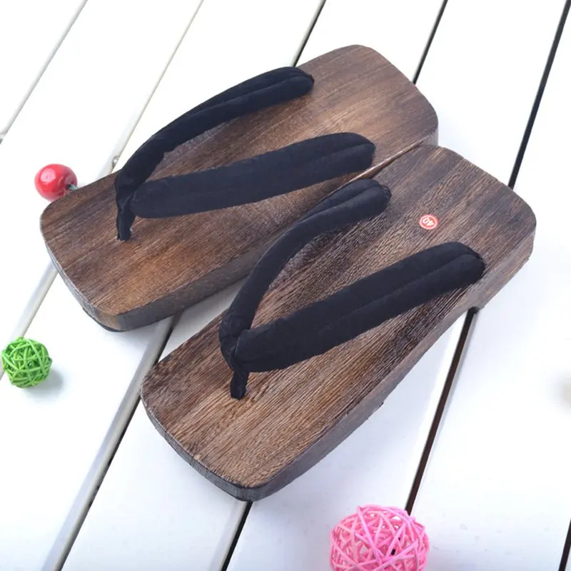 Anime Samurai Cosplay Geta Lady Ninja Flat Clogs Slippers Wooden Shoes Men Women Summer Flip Flops Sandals