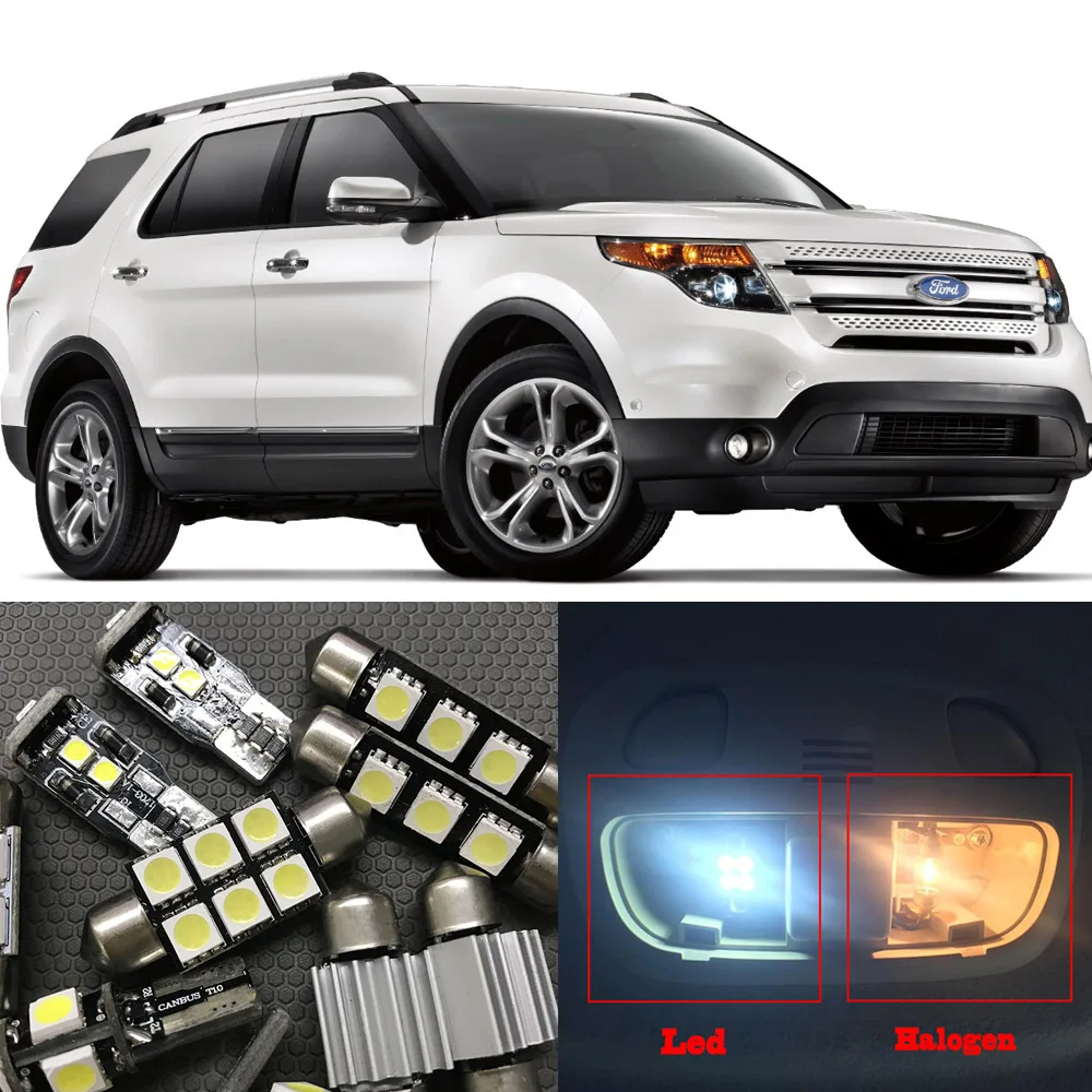 

13pcs Car LED Light Bulbs Interior Package Kit For 2011 2012-2015 Ford Explorer Map Dome Step/Courtesy License Plate Lamp