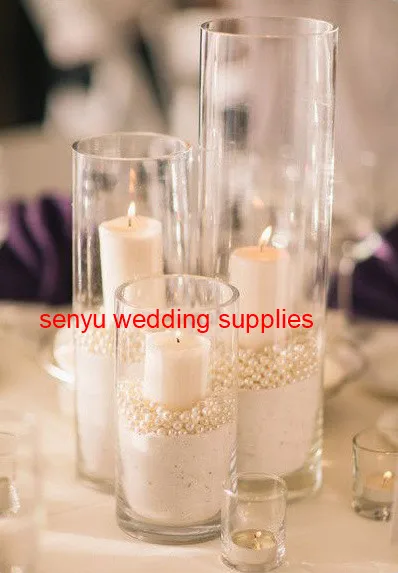 New popular crysyal vases candle holder wedding centerpieces,clear vase for flower arrangement,round clear acrylic vases senyu80