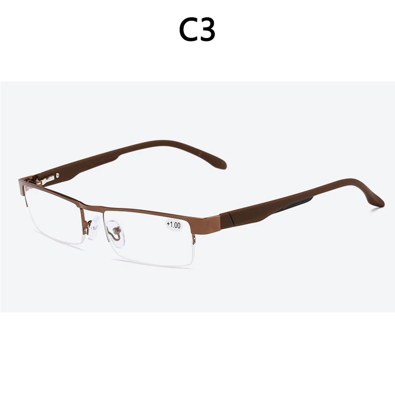 Hochwertige Herren-Brille aus Titanlegierung, nicht sphärisch, 12-lagige beschichtete Linsen, Lesebrille + 1,0 + 1,5 + 2,0 + 2,5 + 3,0 + 3,5 + 4,0