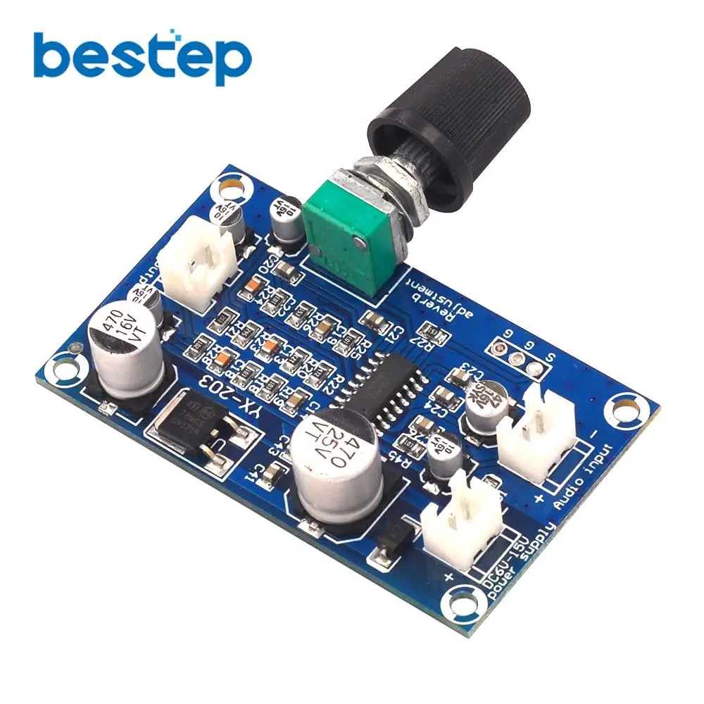 PT2399 Microphone Reverberation Board Effect Super M65831 Mono Amplifier Preamp Reverb DC Single Power Supply