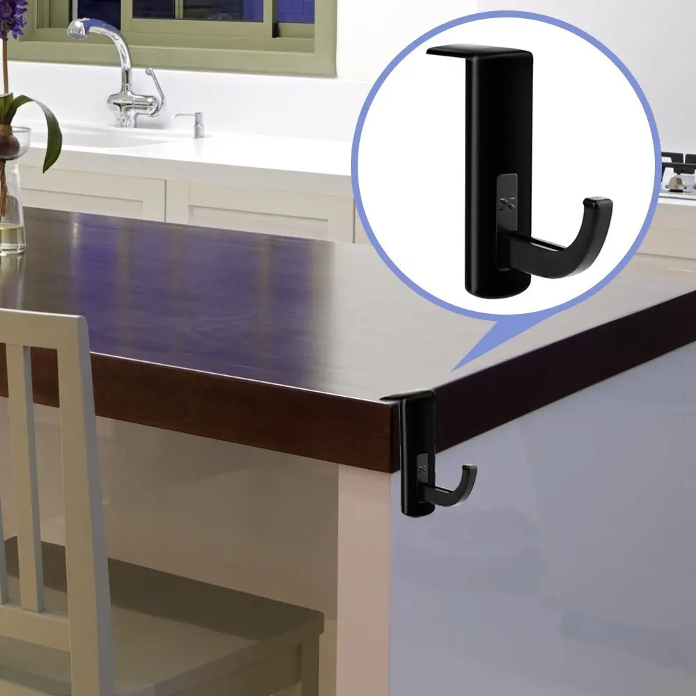 2 Pack Headphone Headset Hanger Monitor Stand Holder Headset Stick-on Hook, Black