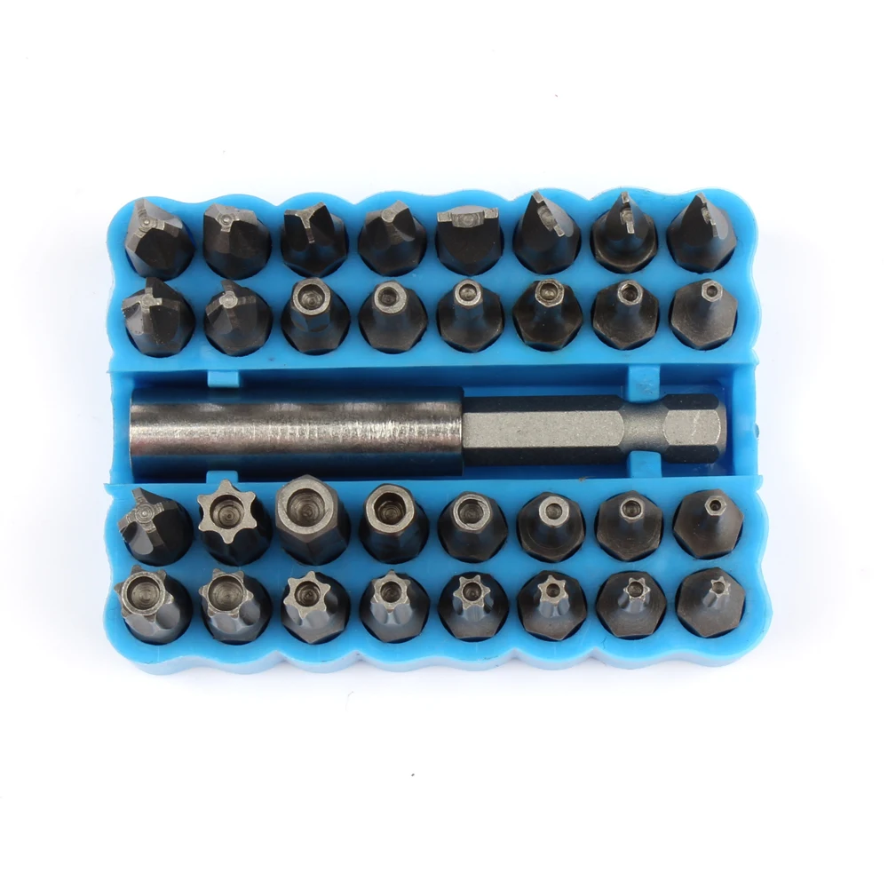 33 Buah Pegangan Pemanjang Obeng Elektrik Gurdi Kunci Pas Bintang Hex Set Bit Anti Tamper Keamanan Magnetis