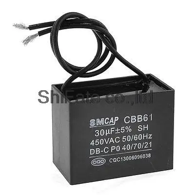 Non Polar Wired 50/60Hz CBB61 Type Motor Running Capacitor 30uF AC 450V