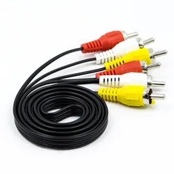 1pcs 3 RCA Composite RCA Video Male to Male Audio Video AV Cable Cord Wire For Hi-Fi Video/ DVD/TV/CD Player/ Mini Disc