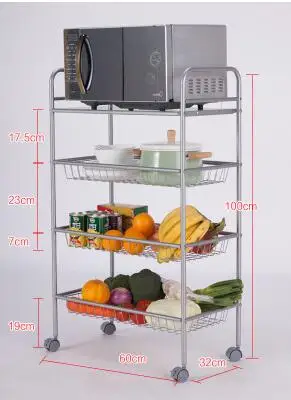 

Kitchen shelving. Rack. Multi - layered multi - purpose vegetable seasoning bowl rack. Storage rack with wheel rack..