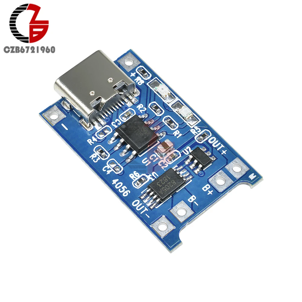 Type-C TP4056 18650 Lithium Battery Charging Board 5V 1A USB Li-ion Lithium Cell Charger Protection Module for Mobile Power DIY