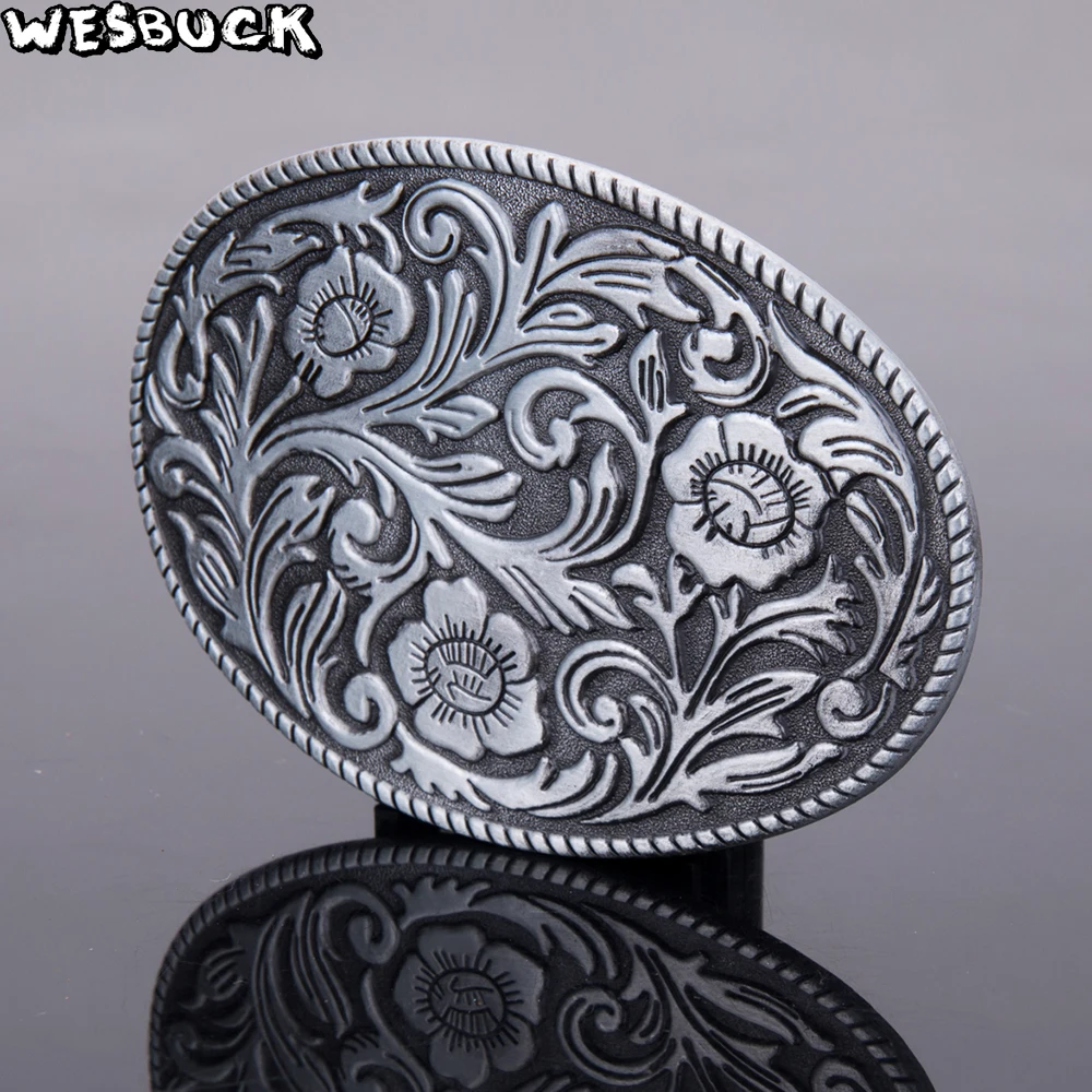 WesBuck Brand Metal Belt Buckles classical Vantage Buckle for Man Women Celti c Western Buckles with Pewter Finish image 3