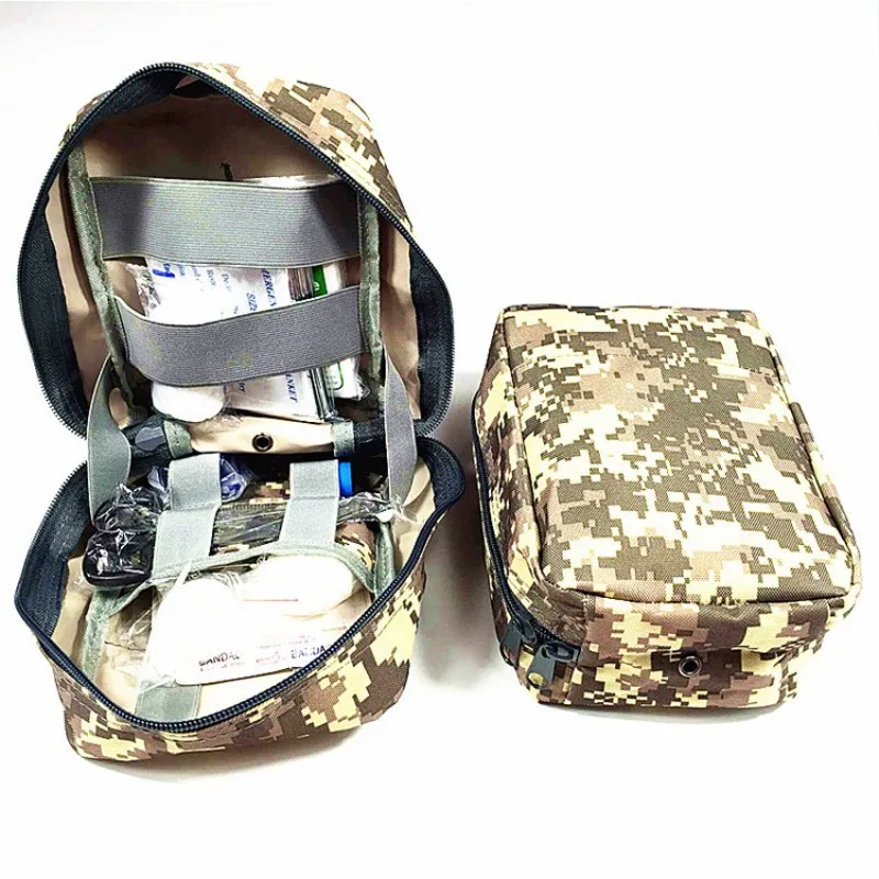 

Camouflage Oxford IFAK Nato Portable First Aid Kit Bag with 90 High Quality Emergency Material with Doubl-Belt for Outdoor Apply