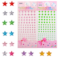 1 Sheet Multiple Colors Crystal Rhinestone Star Patches Self Adhesive Stickers for Scrapbook Craft Diamond Pentagram Sticker