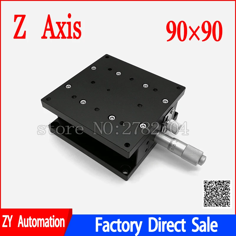 

Z axis 90*90mm Displacement Lift Stage Manual fine tuning platform Cross rail Sliding Table 90*90mm LZ90 Z90