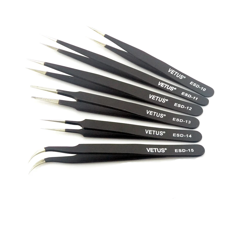 High quality 10PCS/Lot Antistatic BGA ESD Tweezers ESD-10 ESD-11 ESD-12 ESD-13 ESD-14 ESD-15 Free Shipping