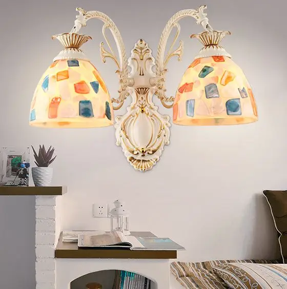 

Square grain wall lamps simple creative living room bedroom led bedside lamp Jane European retro wall lights DF113 wall sconce