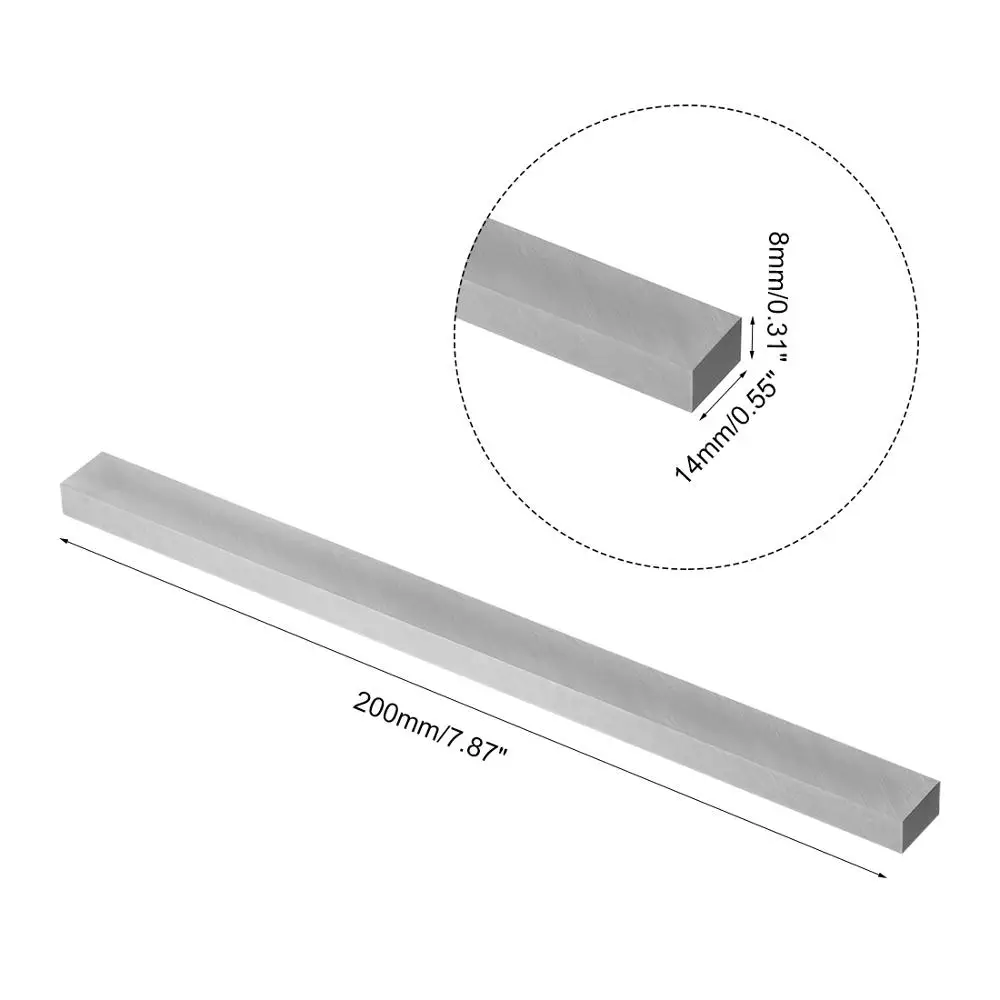 Uxcell ใหม่200x8x1 0/12/14/16/18/20/25/30/35/40/45มม.เครื่องมือ Bit HSS Cutter Mill Blank Square เครื่องกลึงเครื่องบด