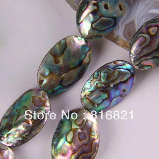 

15x25mm Abalone Shell Oval Loose Beads Gem stone Beads 16" DIY Handcrafts Jewelry Accessories