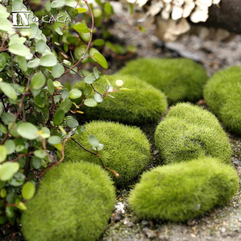 Zakka Micro Landscape Fairy Garden Miniature Decoration Ornament Artificial Fake Moss Lawn Mossy Stone Model Toy DIY Accessories
