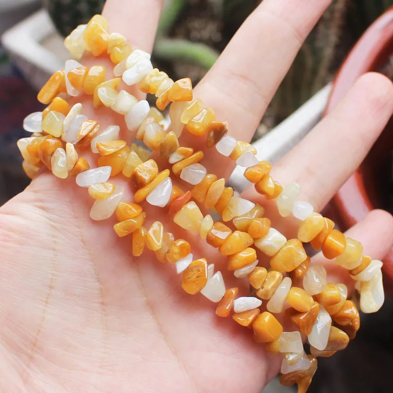 Wholesale 2-10mm Natural Yellow Jades  Freeform Beads 34