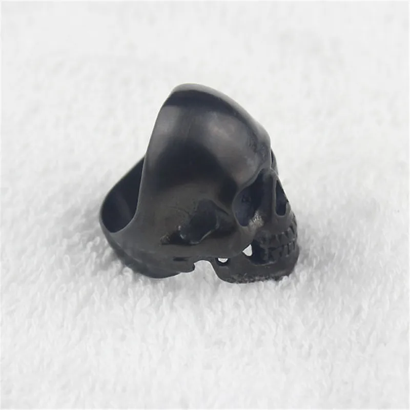 Men\'s Punk Gothic Rock Biker Black Stainless Steel Skull Ring