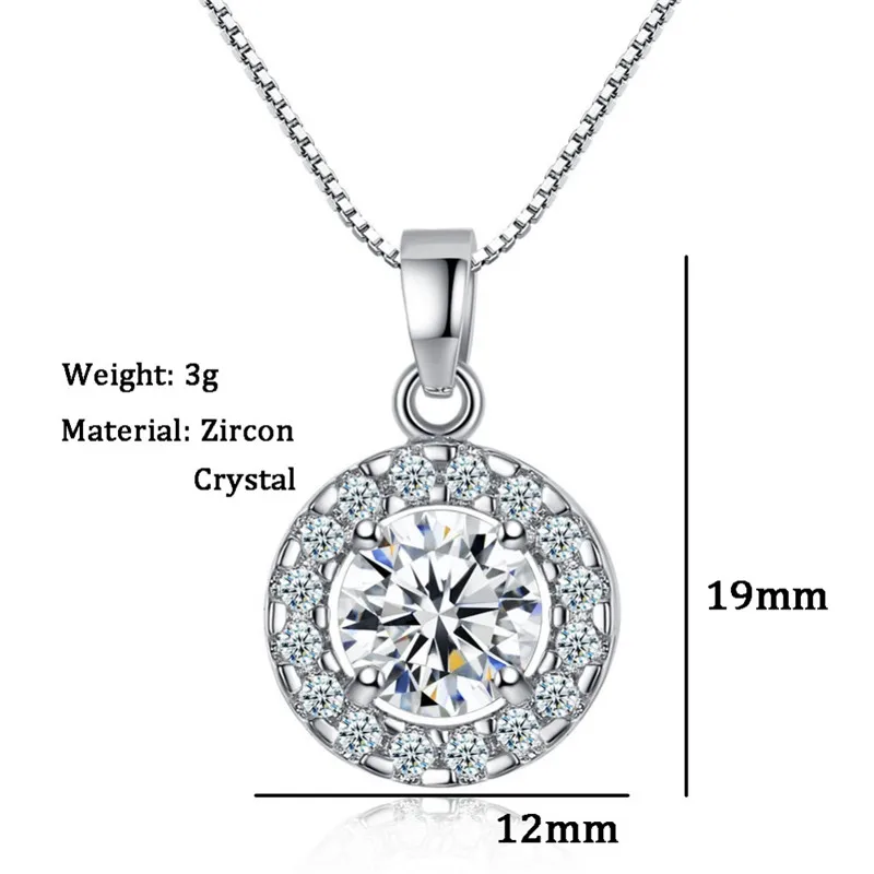 Luxury Design AAA Cubic Zirconia Necklace For Women Bridal Silver Color Rhinestone Crystal Wedding Necklaces Pendants Jewelry